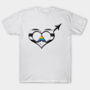 Heart-Shaped LGBT Ally Pride Male Gender Symbol T-Shirt